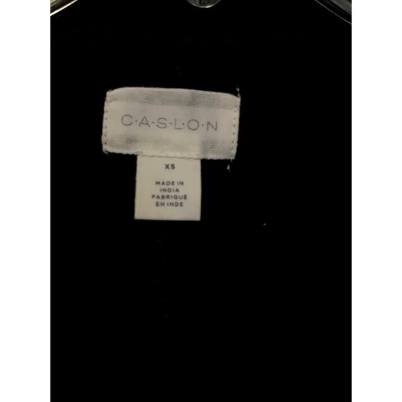 Caslon Womens Black Knit Roll Tab Sleeve Open Front Cardigan Sweater Size XS - Picture 4 of 7